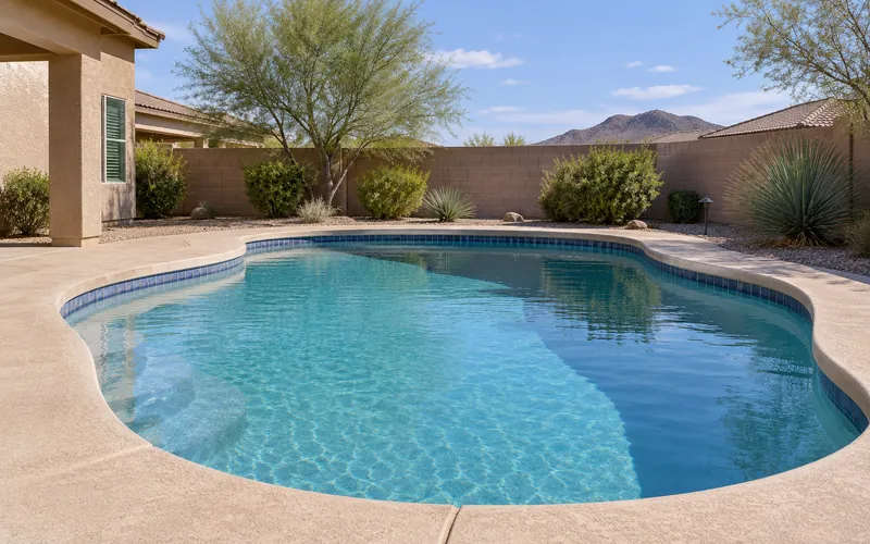 Illustrative mesa pool resurfacing scene